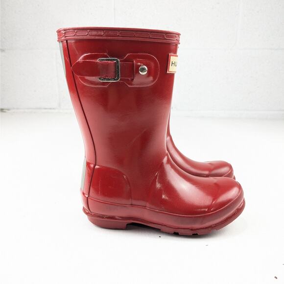 Hunter Classic Red Wellies Rain Boots With Heel - 10B 11G - Picture 1 of 7